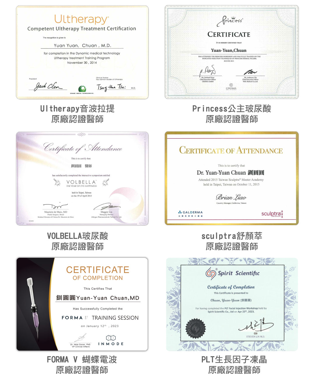 釧圓圓醫師證書